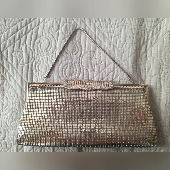 Vintage Fay Swafford Original Silver Mesh  Evening Clutch - Picture 2 of 11